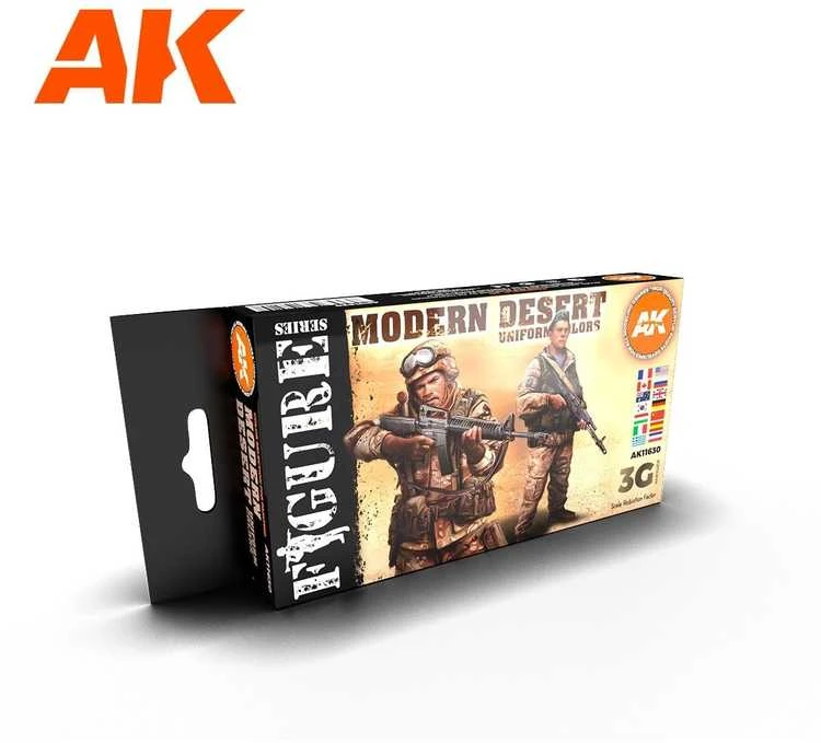 AK Interactive modernių dykumos uniformų 3Gen akrilo dažų rinkinys