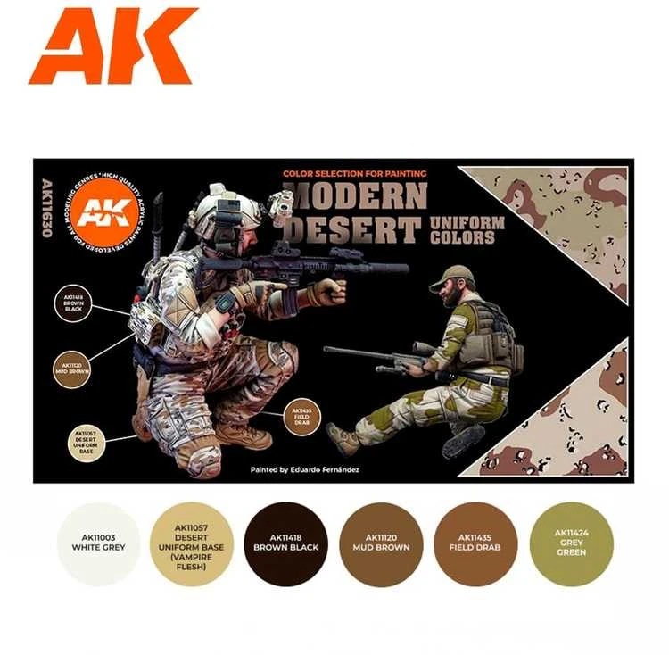 AK Interactive modernių dykumos uniformų 3Gen akrilo dažų rinkinys
