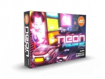 AK Interactive neoniniai akriliniai dažai, fluorescencinis rinkinys 6 vnt.