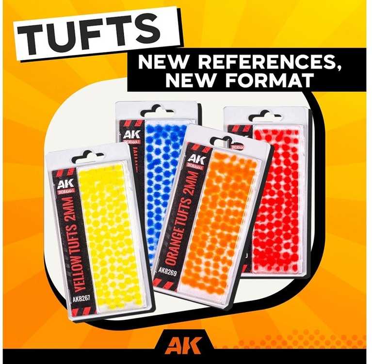 AK Interactive oranžiniai žolės kuokšteliai 2mm miniatiūroms AK8269