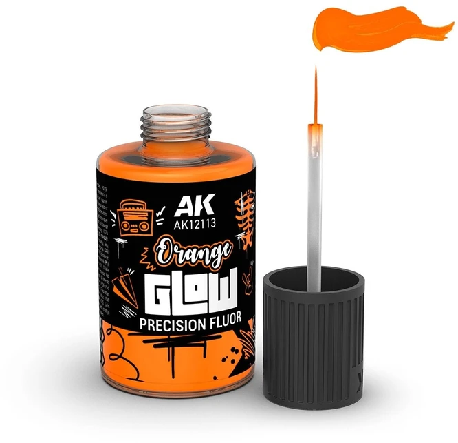 AK Interactive Oranžinis Glow fluorescenciniai emalio dažai, 30 ml AK12113