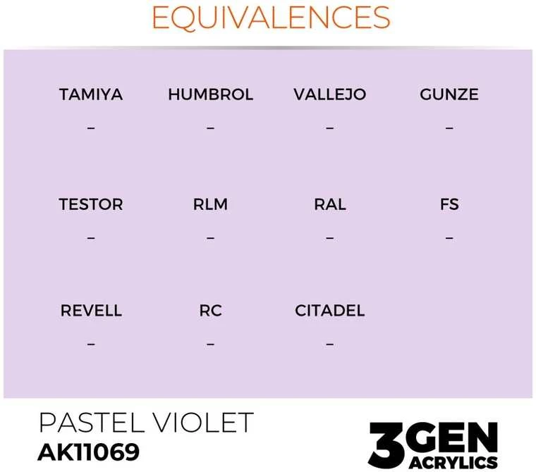 AK Interactive Pastel Violet 3 kartos akriliniai dažai, 17 ml