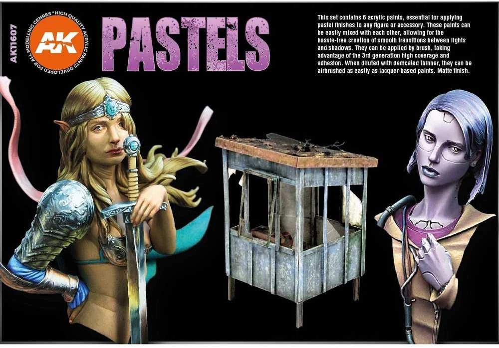 AK Interactive Pasteliniai akriliniai dažai 3 gen. rinkinys 6 vnt