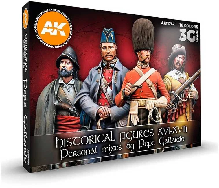 AK Interactive Pepe Gallardo 3rd Gen akrilinių dažų rinkinys, 18 sp.