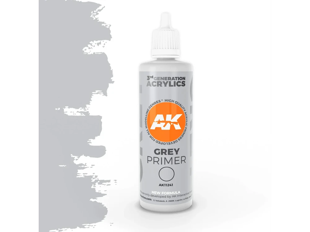 AK Interactive pilkas akrilinis gruntas 3rd Gen, 100 ml