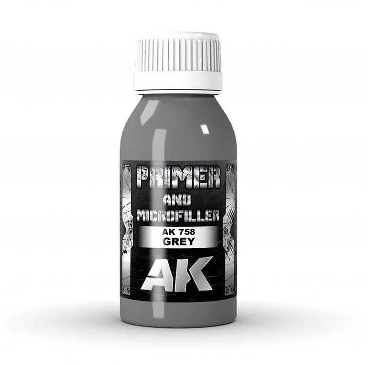 AK Interactive pilkas gruntas ir mikroužpildas aerografui 100 ml