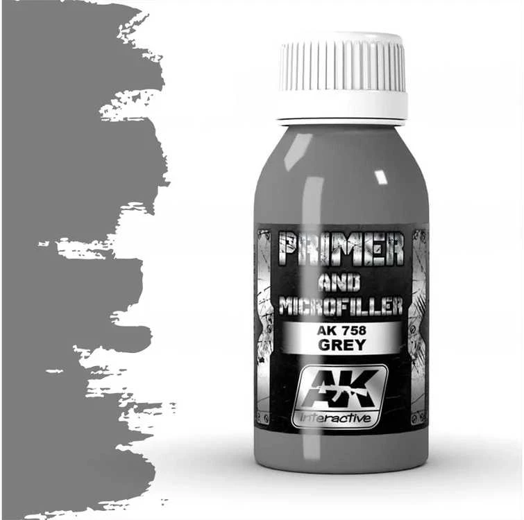 AK Interactive pilkas gruntas ir mikroužpildas aerografui 100 ml