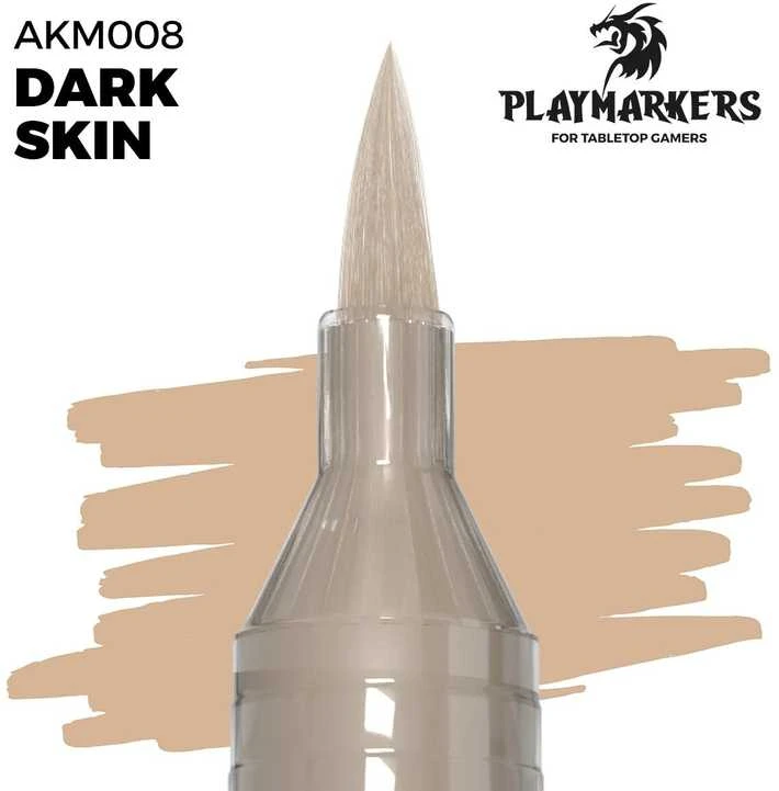 AK Interactive Playmarker akrilinis žymeklis DARK SKIN, teptuko galiukas