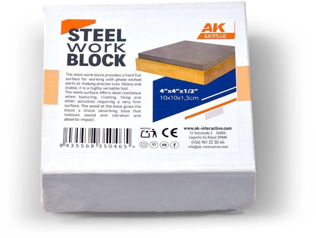 Ak Interactive Plieninis darbo blokas modeliuotojams su medine baze 102x102 mm