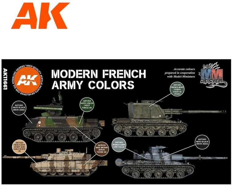 AK Interactive Prancūzų kariuomenės spalvos 3rd Gen akriliniai dažai