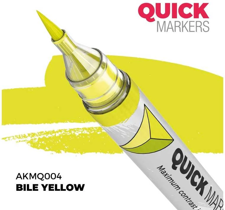 AK Interactive QUICK MARKER Bile Geltona miniatiūrų dažų žymeklis