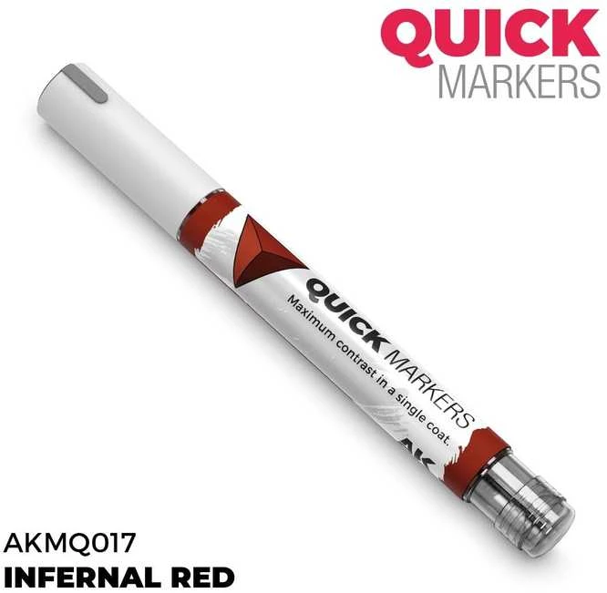 AK Interactive QUICK MARKER Infernal Raudona žymeklis miniatiūrų dažymui