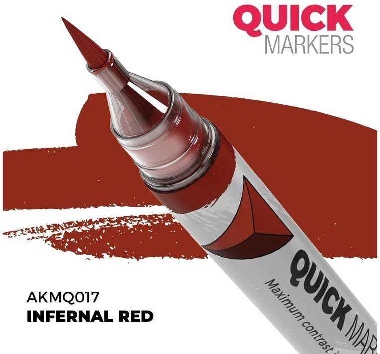 AK Interactive QUICK MARKER Infernal Raudona žymeklis miniatiūrų dažymui