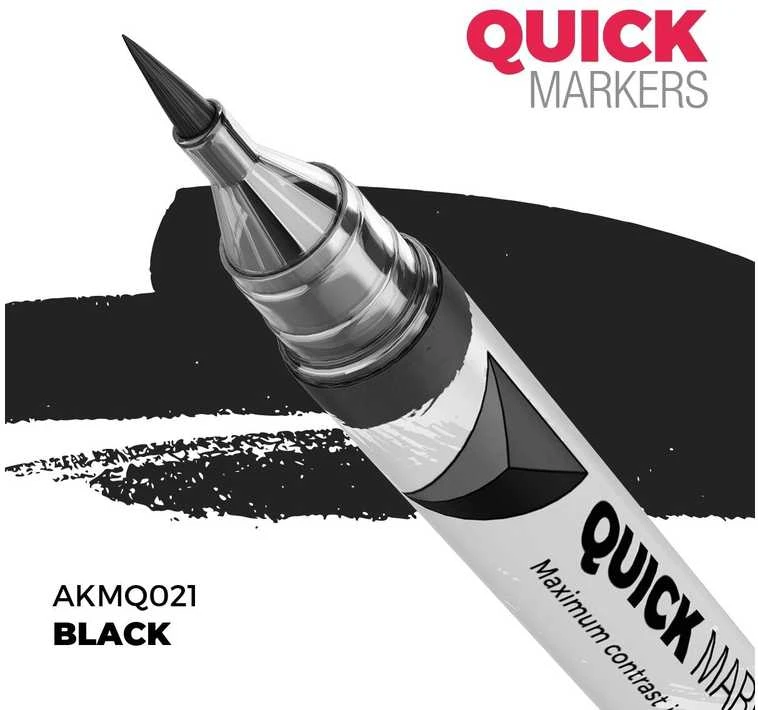 AK Interactive QUICK MARKER juodas žymeklis miniatiūroms, AKMQ021