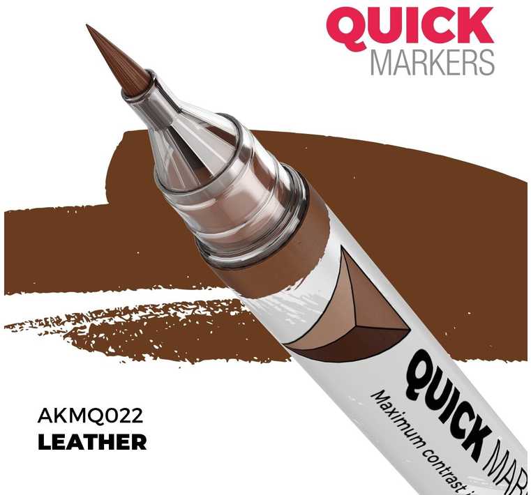 AK Interactive QUICK Marker LEATHER žymeklis miniatiūroms, odos efektas