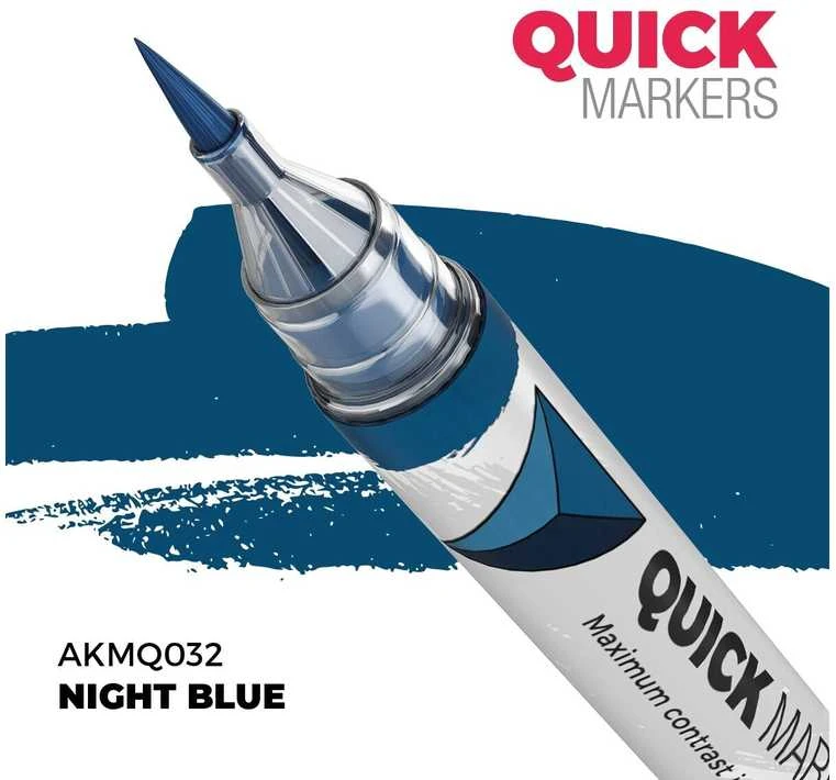 AK Interactive QUICK MARKER Night Mėlyna žymeklis miniatiūroms