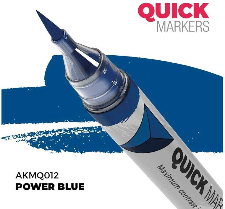 AK Interactive QUICK Marker Power Mėlyna miniatiūrų dažymui