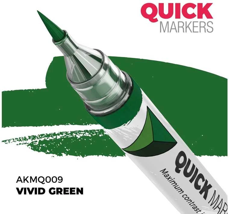 AK Interactive QUICK MARKER ryškiai žalias kontrastinis žymeklis miniatiūroms