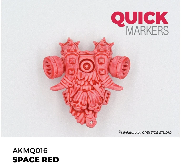 AK Interactive Quick Marker Space Raudona – kontrastinis miniatiūrų žymeklis 1 sluoksniu