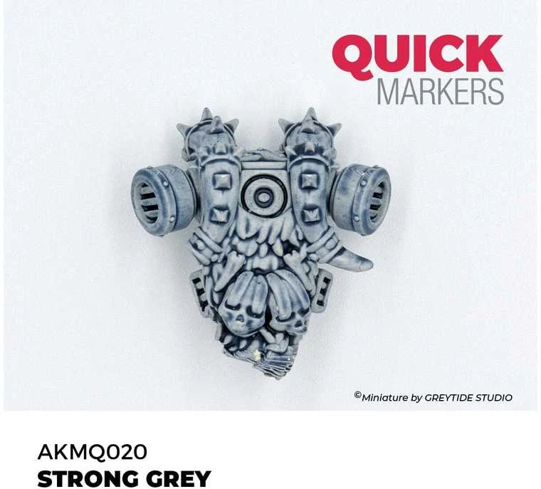 AK Interactive QUICK MARKER Strong Pilkas žymeklis miniatiūroms