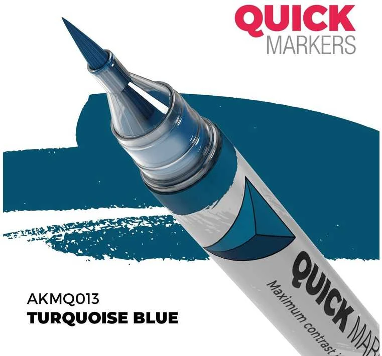 AK Interactive Quick Marker Turquoise Mėlyna žymeklis miniatiūrų dažymui