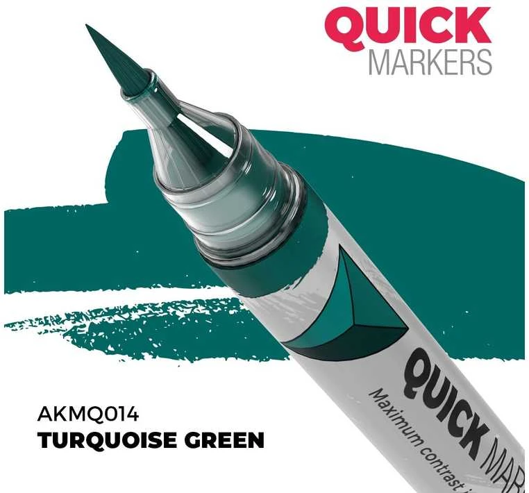 AK Interactive QUICK MARKER žymeklis Turquoise Žalias miniatiūroms
