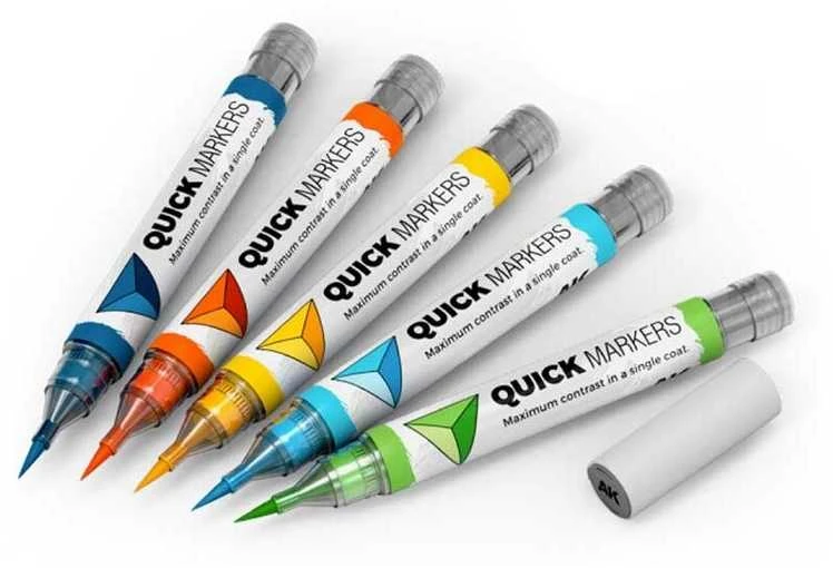 AK Interactive QUICK MARKERS žymekliai miniatiūroms, rinkinys 34 vnt