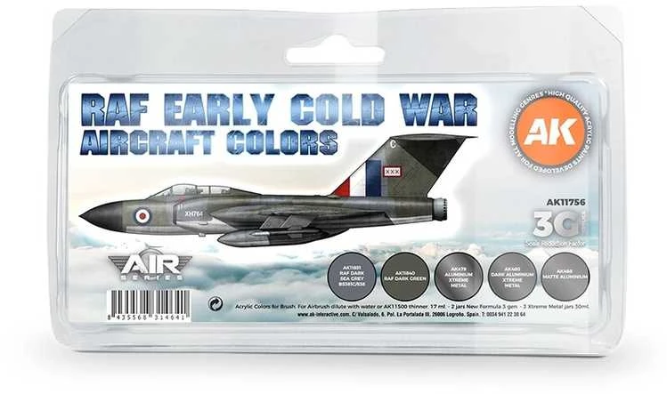 AK Interactive RAF ankstyvojo šaltojo karo lėktuvų dažų rinkinys AK11756