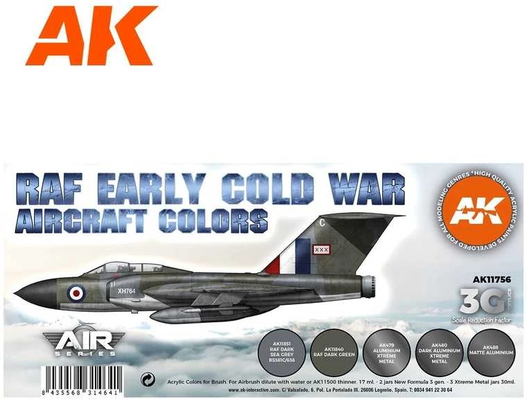 AK Interactive RAF ankstyvojo šaltojo karo lėktuvų dažų rinkinys AK11756