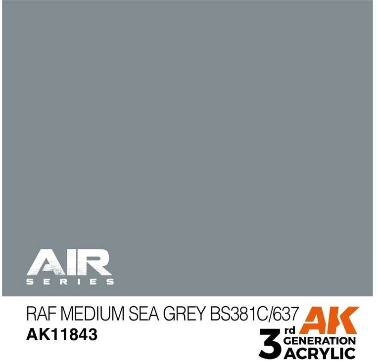 AK Interactive RAF Medium Sea Pilkas AIR 3 kartos akriliniai dažai 17ml
