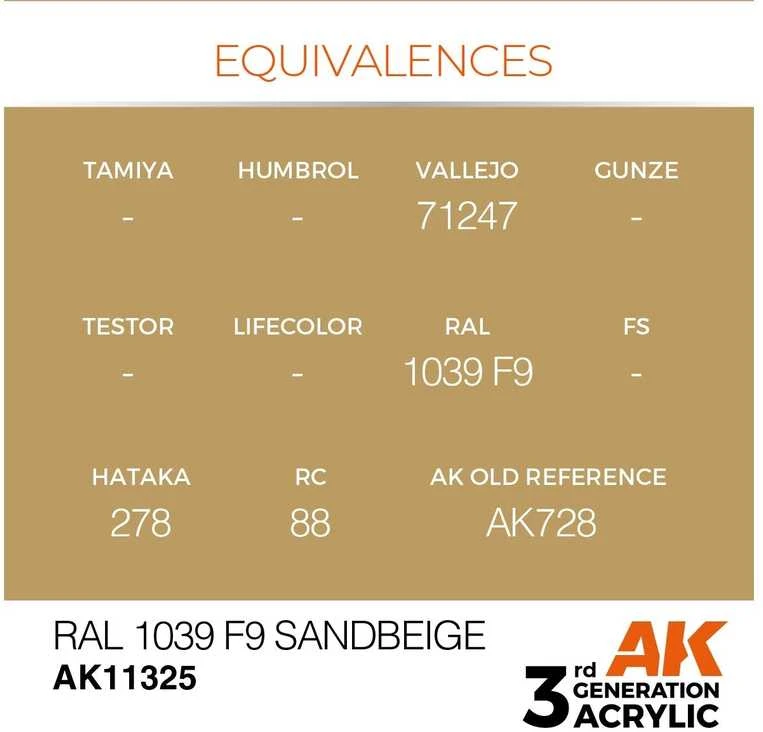 AK Interactive RAL 1039 Sandbeige akriliniai dažai AFV 17 ml