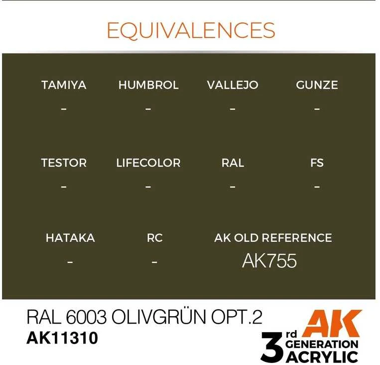 AK Interactive RAL 6003 Olivegrün akriliniai dažai AFV, 17 ml