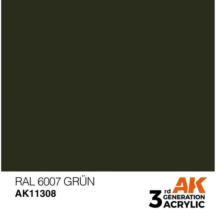 AK Interactive RAL 6007 žalia AFV (3-osios kartos) akriliniai dažai 17 ml