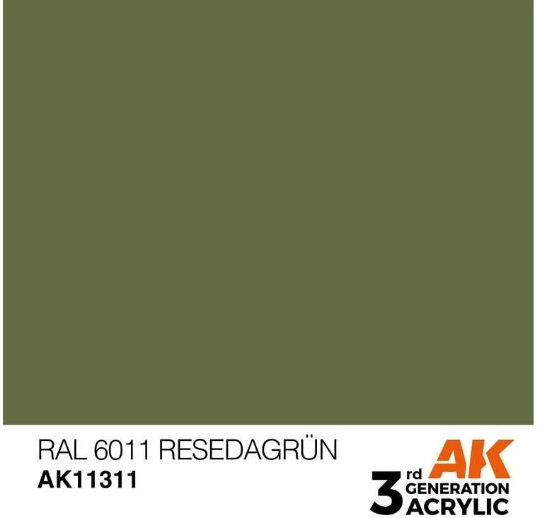 AK Interactive RAL 6011 Resedagrün AFV akriliniai dažai 17 ml