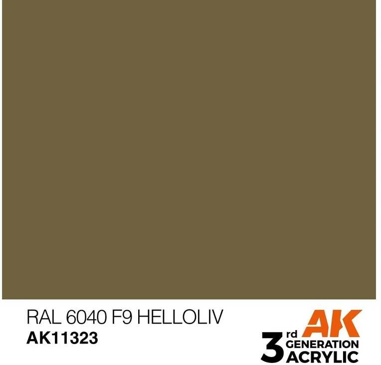 AK Interactive RAL 6040 F9 Helloliv AFV akriliniai dažai 17 ml