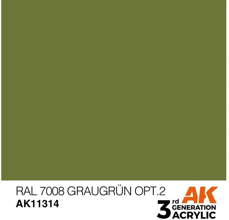 AK Interactive RAL 7008 Graugrün Opt 2 akriliniai tankų dažai 17 ml