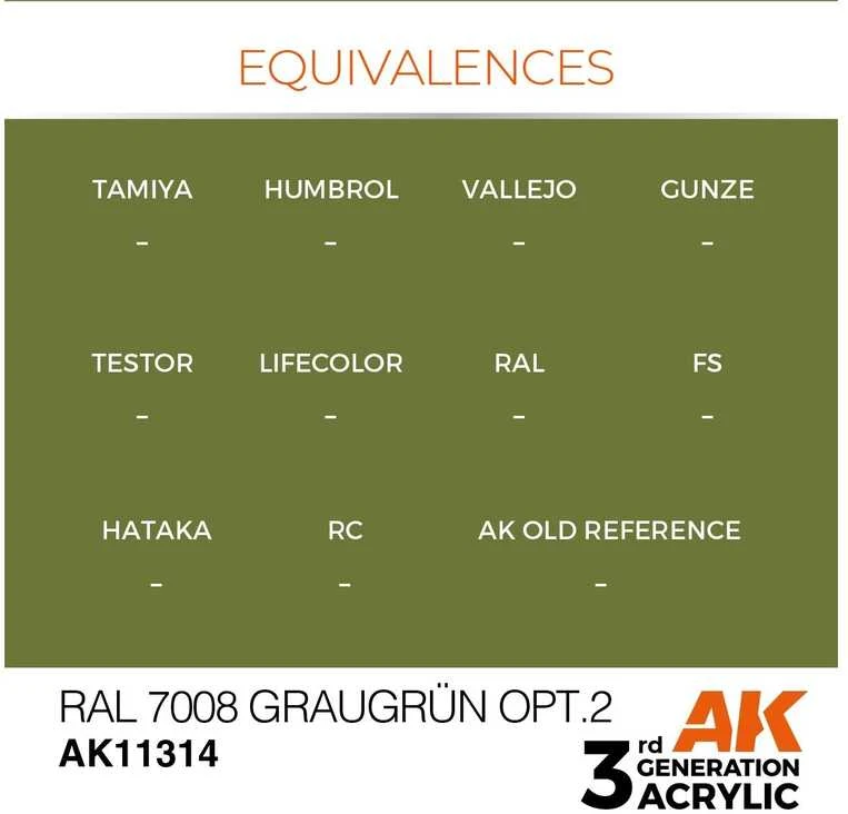 AK Interactive RAL 7008 Graugrün Opt 2 akriliniai tankų dažai 17 ml