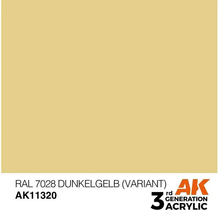 AK Interactive RAL 7028 Dunkelgelb AFV (3-osios kartos) akriliniai dažai 17ml