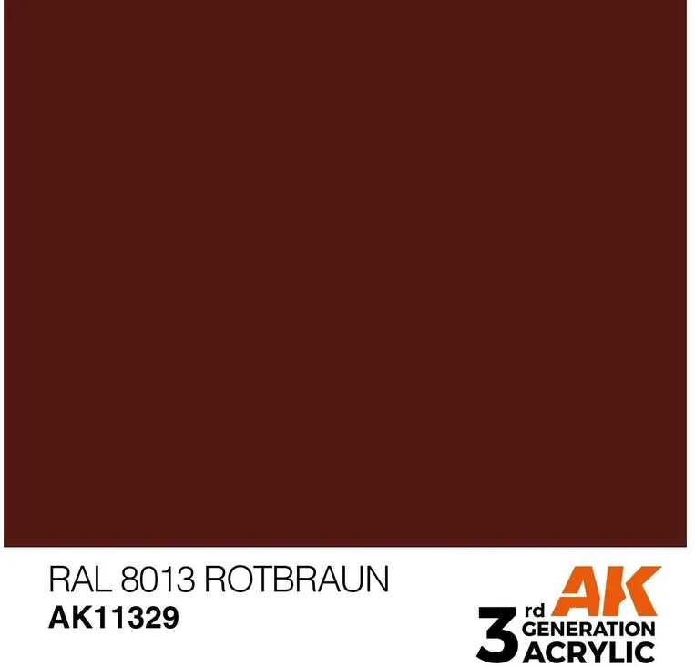 AK Interactive RAL 8013 Rotbraun akriliniai dažai karinei technikai 17ml