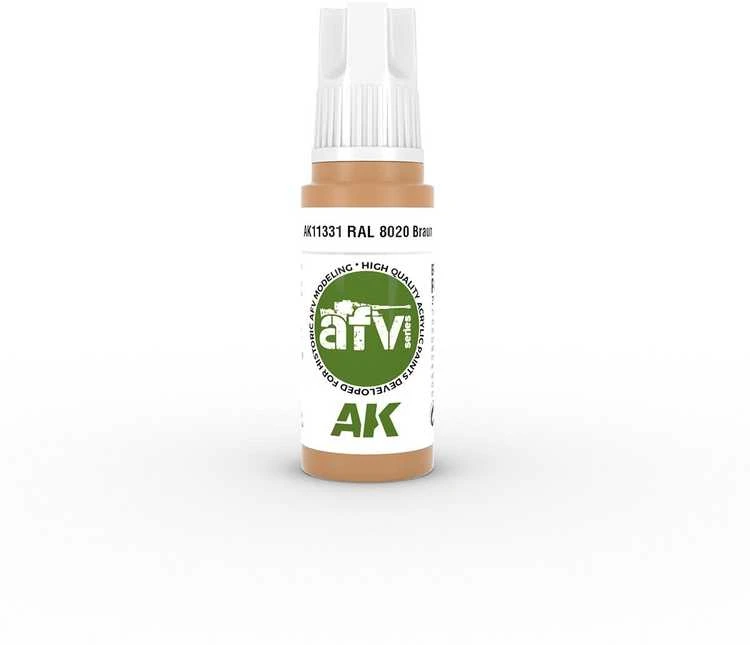 AK Interactive RAL 8020 Braun akriliniai dažai karinei technikai 17ml