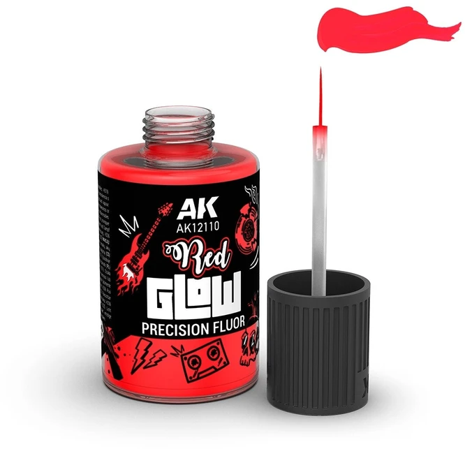 AK Interactive Raudona Glow fluorescenciniai emalio dažai, 30 ml AK12110