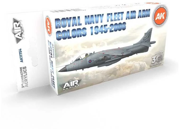 AK Interactive RN lėktuvų spalvų akriliniai dažai 1945–2006, 6 vnt.