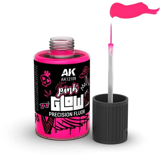 AK Interactive Rožinė Glow fluorescenciniai emalio dažai, 30 ml AK12109