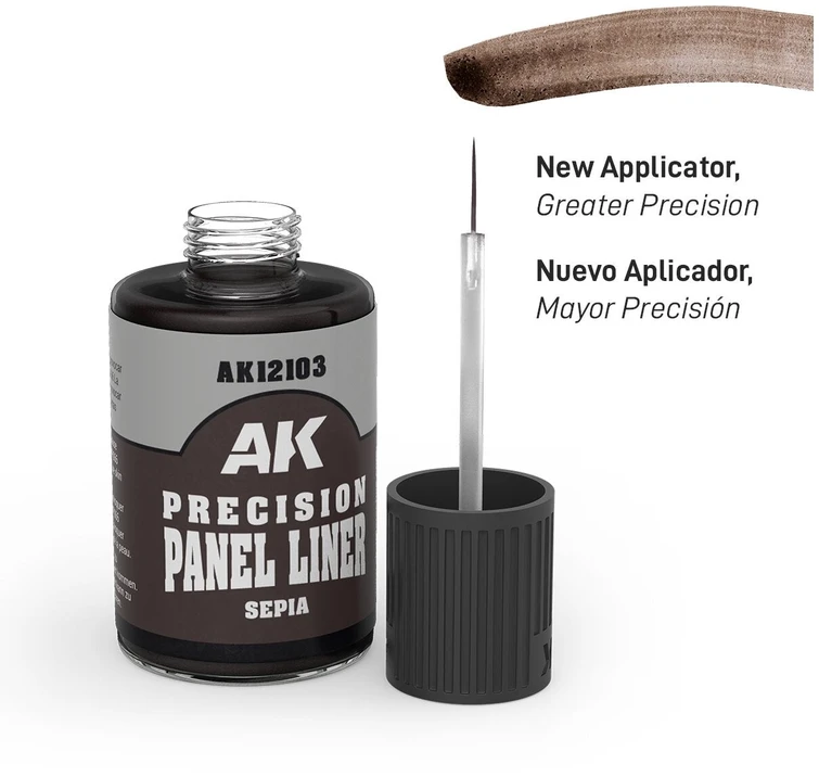 AK Interactive Sepia panelių linijų dažai, 30 ml AK12103