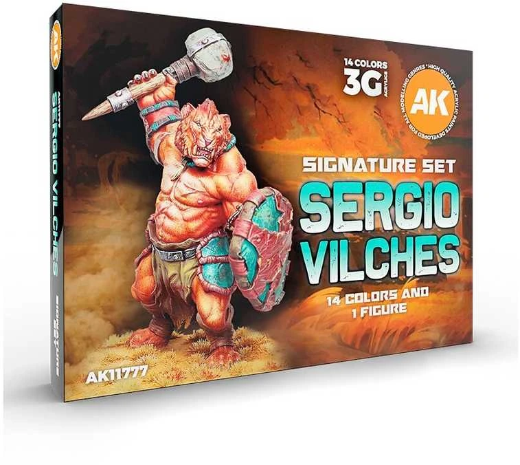 AK Interactive Sergio Vilches 3Gen akriliniai dažai 14vnt + figūrėlė