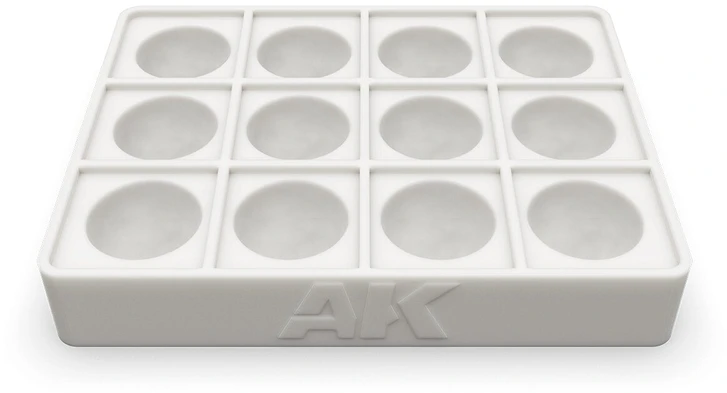 Ak Interactive Silikoninė dažų paletė su 12 įdubų – lanksti ir lengvai valoma