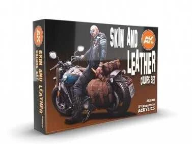 AK Interactive Skin & Leather akrilinių dažų rinkinys, 6 spalvos