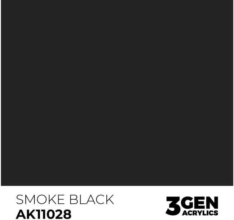 AK Interactive Smoke Juodas akriliniai dažai 17ml, 3-ios kartos