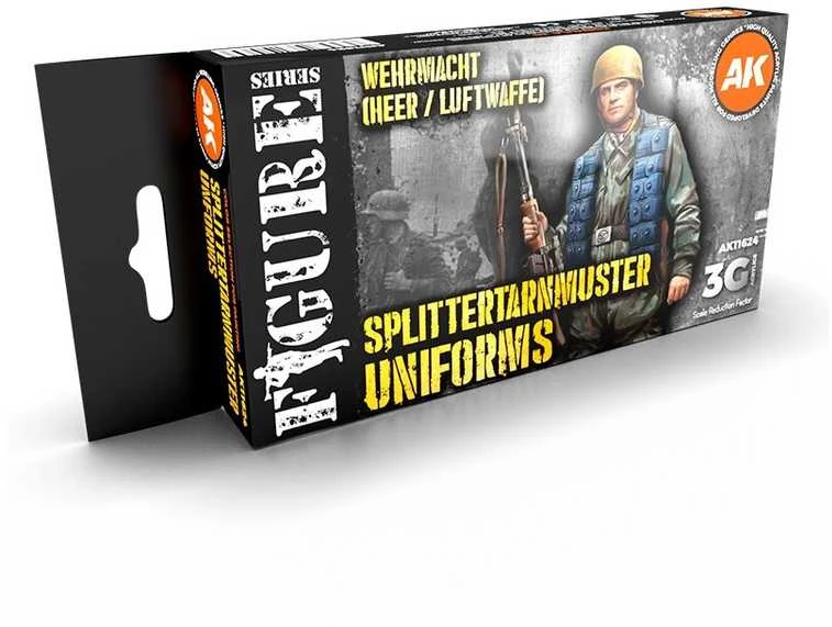 AK Interactive Splittertarnmuster uniformų 3Gen akrilinių dažų rinkinys