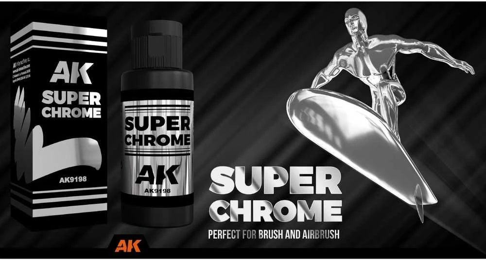AK Interactive Super Chrome chromo efektą suteikiantys dažai 60 ml